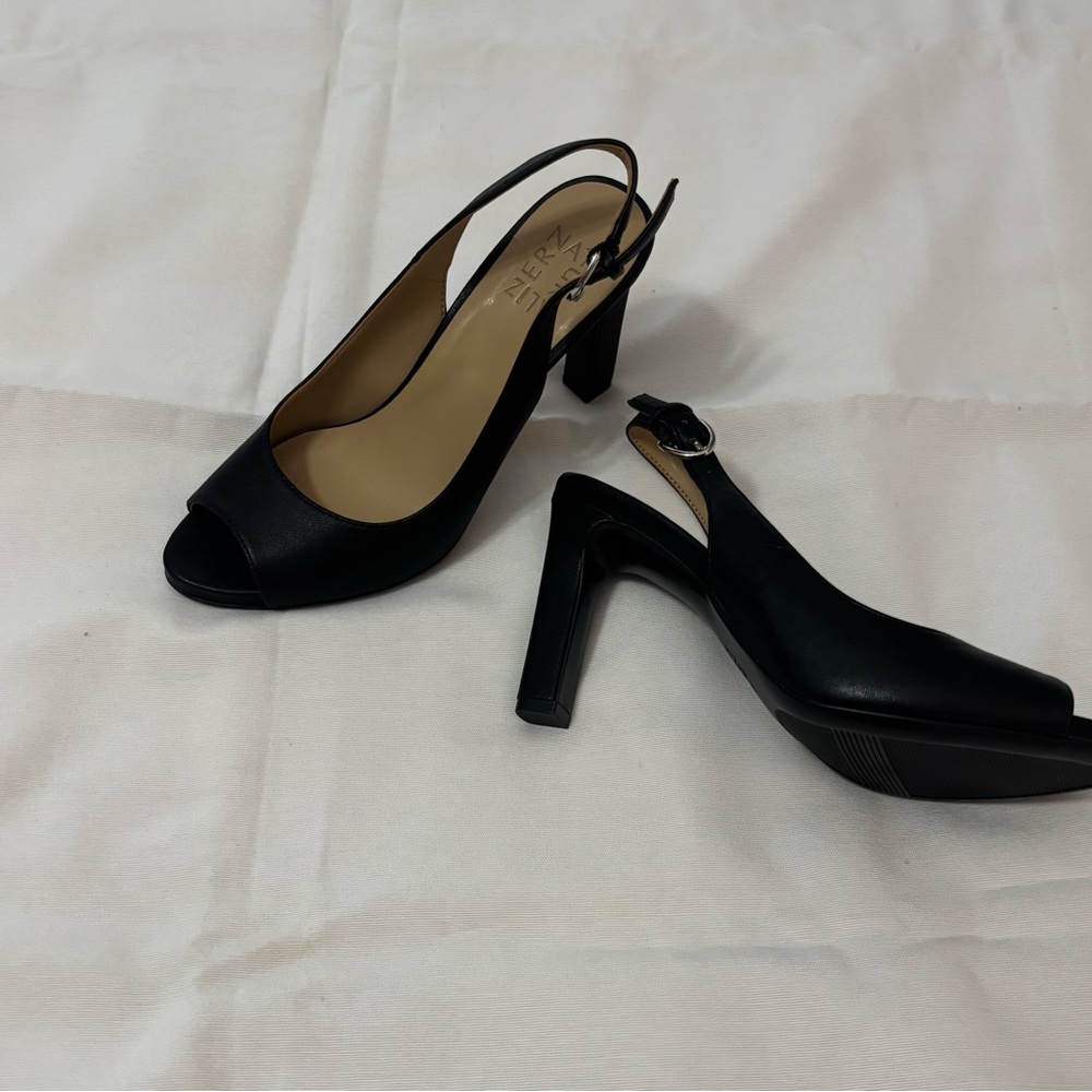 Grace Black Classic Slingback Heels
